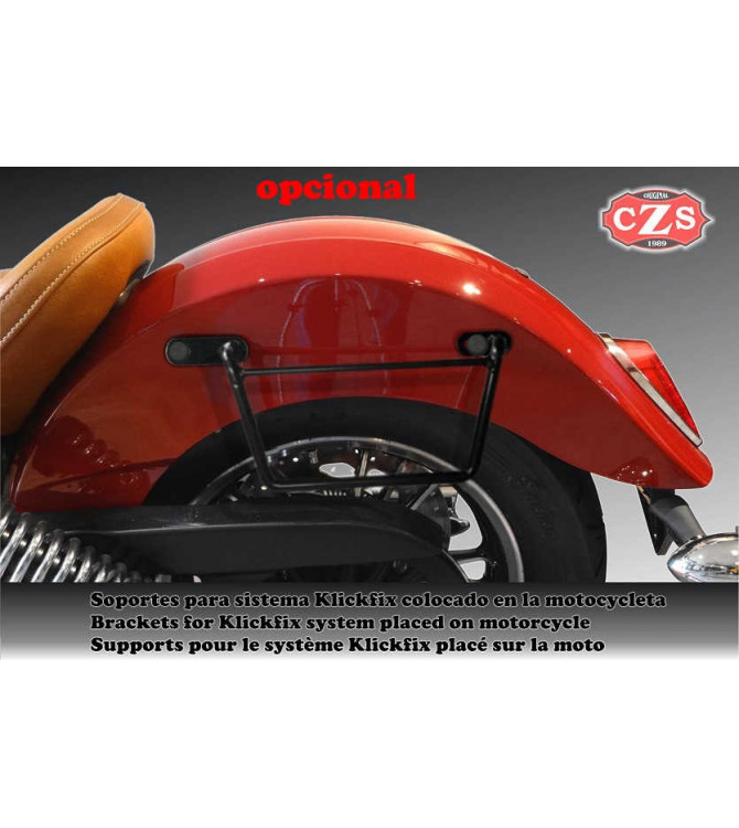 Alforjas Rígidas para Indian Scout Sixty mod, IBER Básica - Marrón Cuero - Específica