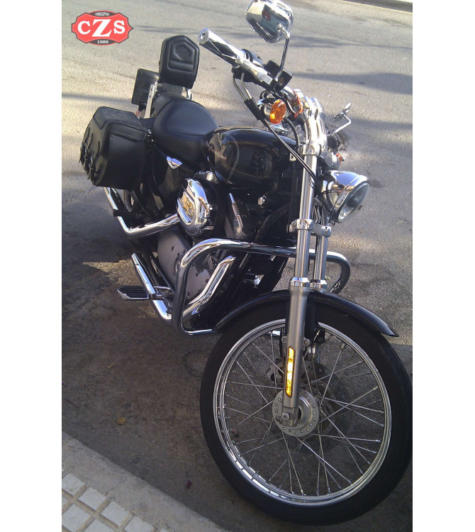 Saddlebags for Sportster Harley Davidson mod, IKARO Braided Gothic Adaptable