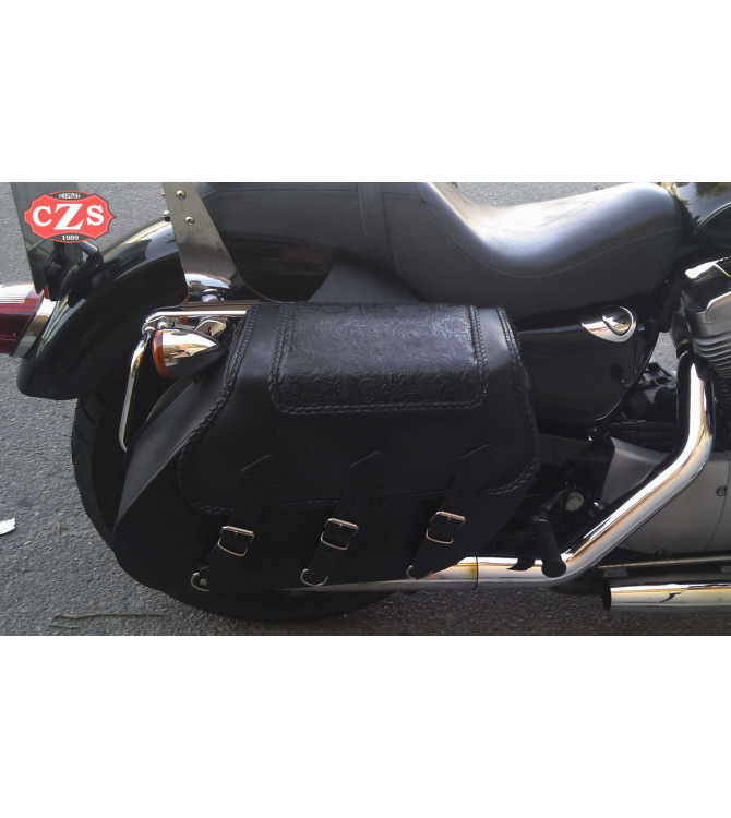 Alforjas para Sporster Harley Davidson mod, IKARO Trenzados Gótica Adaptable