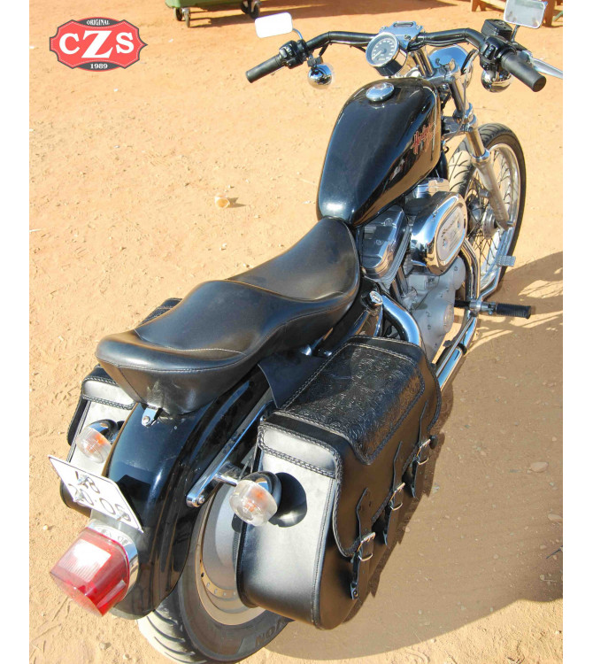 Saddlebags for Sportster Harley Davidson mod, IKARO Braided Gothic Adaptable