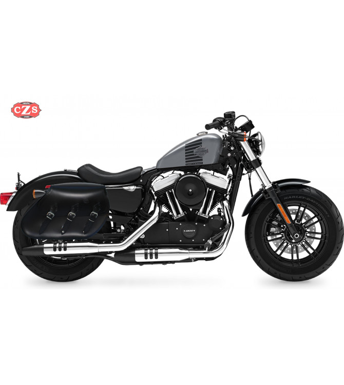 Satteltaschen für Sportster Harley Davidson mod, IKARO Basis - Hohl für Stoßdämpfer - Spezifische