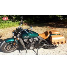 Rigid Saddlebags for Indian Scout Sixty mod, IBER Basic - Camel - Adaptable 