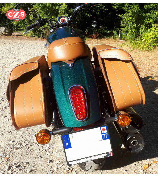 Starr Satteltaschen für Indian Scout Sixty mod, IBER Basis - Camel - Anpassungsfähig