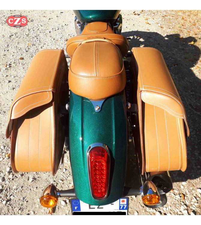 Alforjas Rígidas para Indian Scout Sixty mod, IBER Básica - Camel - Adaptables