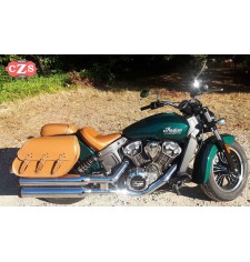 Rigid Saddlebags for Indian Scout Sixty mod, IBER Basic - Camel - Adaptable 