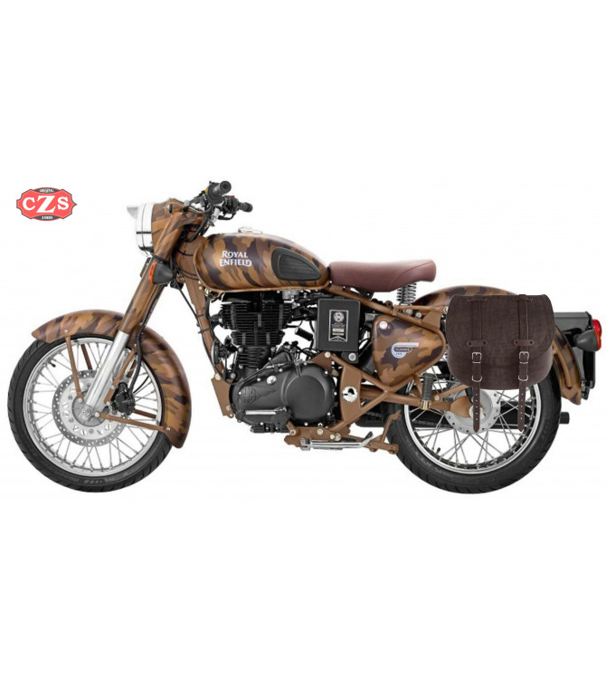 Sacoche pour Royal Enfield Classic Desert Storm 335/500cc mod, BANDO Basique Spécifique - Old Rat - GAUCHE