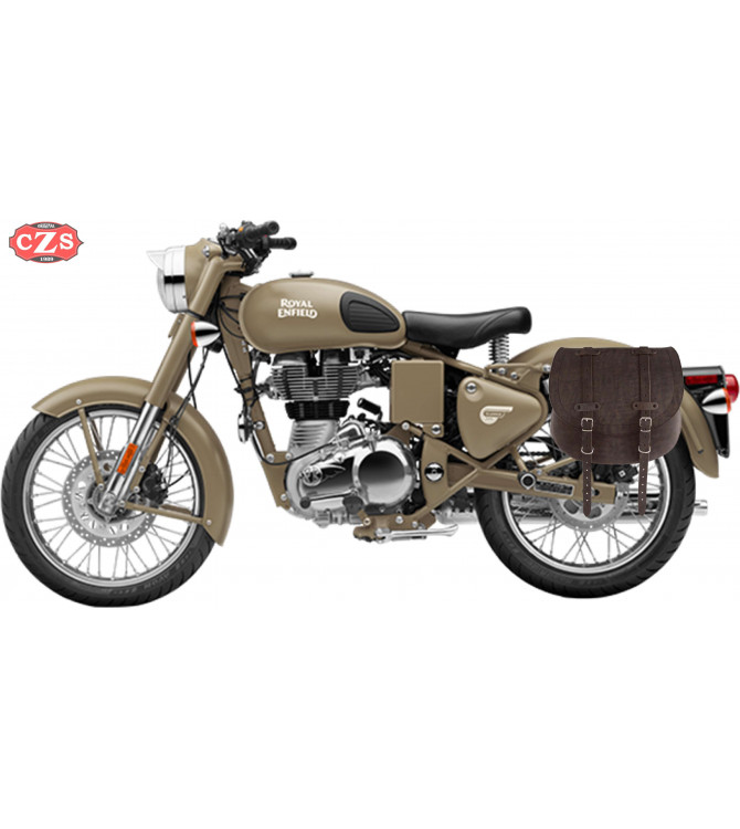 Sacoche pour Royal Enfield Classic Desert Storm 335/500cc mod, BANDO Basique Spécifique - Old Rat - GAUCHE