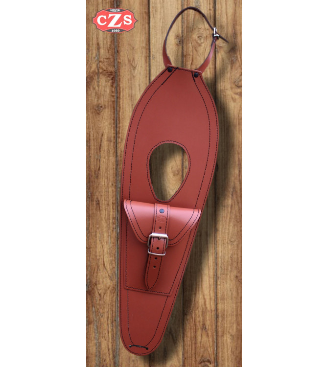 Panneau moto en cuir pour Royal Enfield Bullet Classic 350-500cc Basique - Brun Clair -