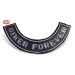 Embossed leather patch mod, BIKER FOREVER - Black -