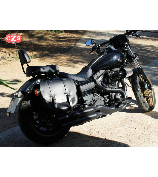 Motorcycle Saddlebag for Harley Davidson Dyna, prices and photos. Model -  Vintage Black Electric