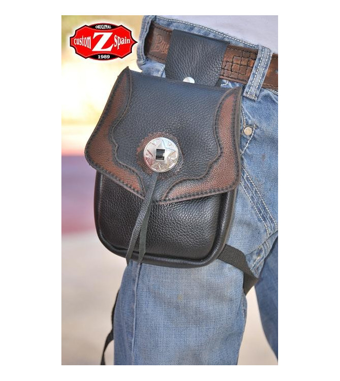 Bolso pernera de piel MOEBIUS Gris