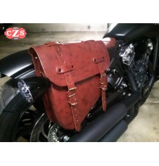 Swing Arm Saddlebag for Indian Scout Bobber mod, HERCULES Basic Specific - Brown - 