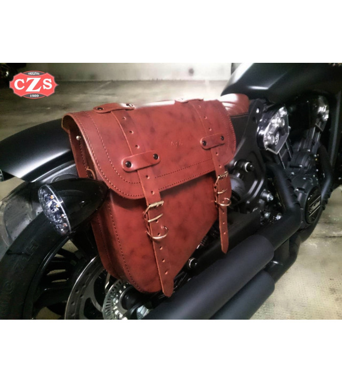 Schwingenschützer Satteltasche für Indian Scout Bobber mod, HERCULES Basic Spezifische - Braun - 