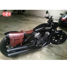 Alforja de Basculante para Indian Scout Bobber mod, HERCULES Básica Específica - Marrón - 