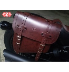 Swing Arm Saddlebag for Indian Scout Bobber mod, HERCULES Basic Specific - Brown - 