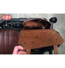 Swing Arm Saddlebag for Indian Scout Bobber mod, HERCULES Basic Specific - Brown - 