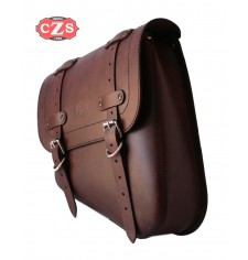 Swing Arm Saddlebag for Indian Scout Bobber mod, HERCULES Basic Specific - Brown - 