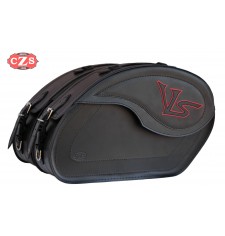 Specific Rigid Saddlebags for Kawasaki Vulcan S 650 mod, VENDETTA VS - Red