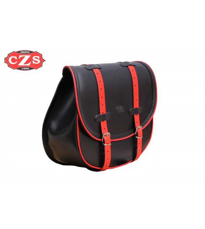 Alforja lateral mod, BANDO Básica UNIVERSAL Bicolor - Negro/Rojo -