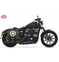 Alforja para Sportster 883/1200 Harley Davidson mod, SPARTA - Army Star - Verde militar - DERECHA - Adaptable 