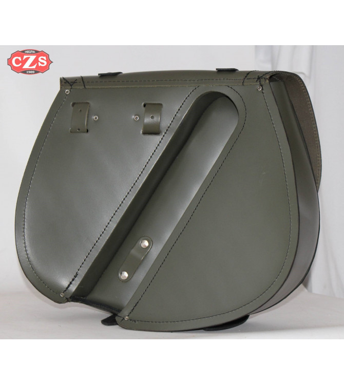 Alforja para Sportster 883/1200 Harley Davidson mod, SPARTA - Army Star - Verde militar - IZQUIERDA - Específica