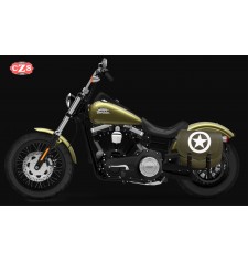 Saddlebag for Dyna Street Bob Harley Davidson mod, SPARTA - Army Star - Military Green - RIGHT - Specific