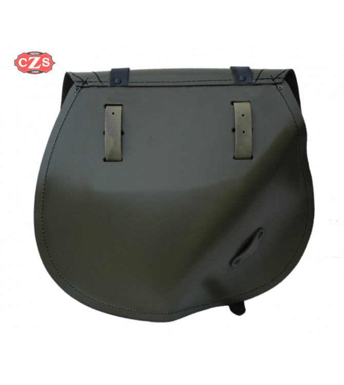 Alforja para Dyna Street bob Harley Davidson mod, SPARTA - Army Star - Verde militar - DERECHA - Específica