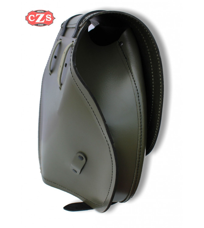 Alforja para Dyna Street bob Harley Davidson mod, SPARTA - Army Star - Verde militar - DERECHA - Específica