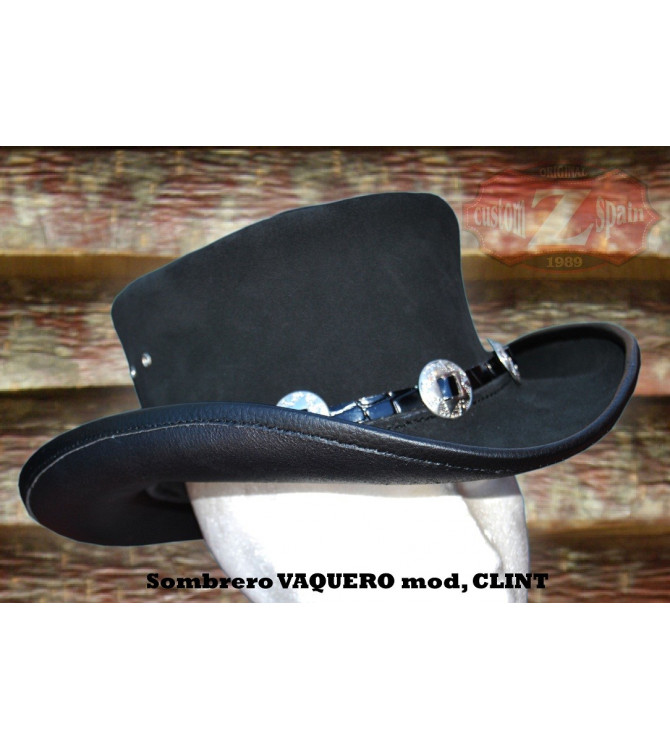 SOMBRERO DE PIEL mod, CLINT color NEGRO 