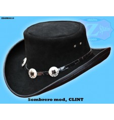 SOMBRERO DE PIEL mod, CLINT color NEGRO 