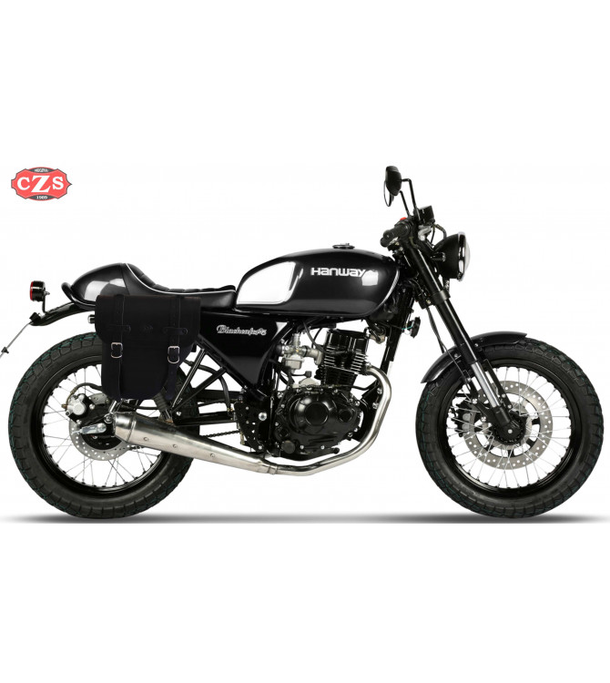 Alforja para Hanway Raw BlackCafe 125 mod, CENTURION Negra - Adaptable