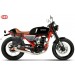 Alforja para Hanway Raw BlackCafe 125 mod, CENTURION Negra Correas Rojas - Adaptable - DERECHA