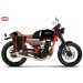 Alforja para Hanway Raw BlackCafe 125 mod, CENTURION Negra Correas Rojas - Adaptable - DERECHA