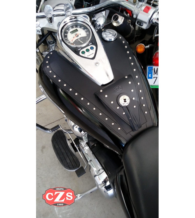 Leather tank panel for Kawasaki Vulcan 900 Classic