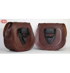 Set of saddlebags for Triumph Bonneville T100 mod, BANDO Basic Adaptable - Brown -