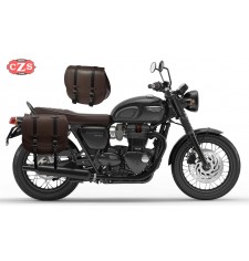 Set of saddlebags for Triumph Bonneville T100 mod, BANDO Basic Adaptable - Brown -