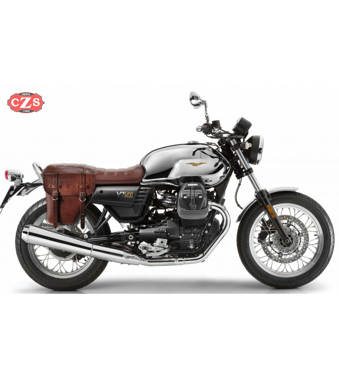 Set of saddlebags for Triumph Bonneville T100 mod, CENTURION Basic Adaptable - Brown -