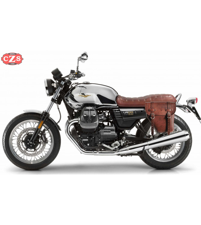 Set de Alforjas para Moto Guzzi V7 III mod, CENTURION Básica Adaptables - Marrón 