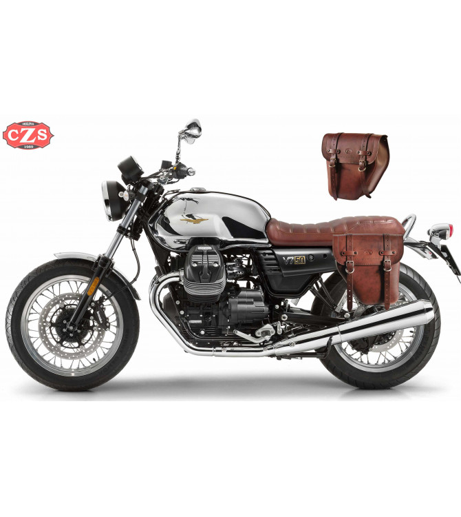 Set de Alforjas para Moto Guzzi V7 III mod, CENTURION Básica Adaptables - Marrón 