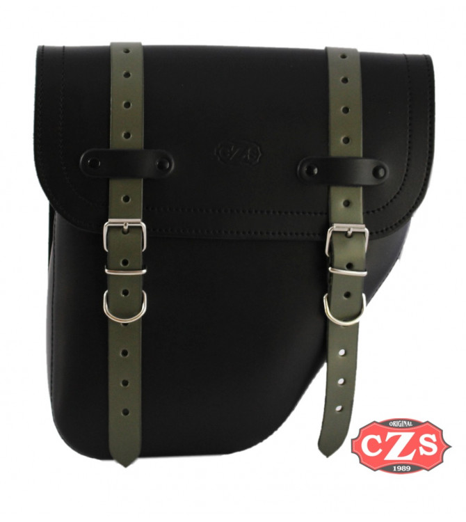 Sacoche pour Hanway Raw BlackCafe 125 mod, sangles CENTURION Noir / Rouge - Adaptable - DROITE