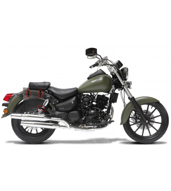 Saddlebag for Royal Enfield - Bullet Classic 350/500cc mod, CENTURION Bronw - Specific - Rigth