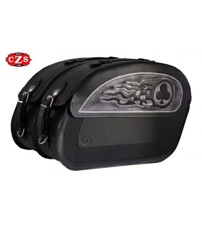 Rigid Saddlebags for Softail De Luxe FLSTN Harley Davidson  mod, SAHARA Clover - Adaptable
