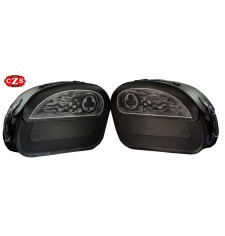 Alforjas Rígidas para Softail Deluxe FLSTN Harley Davidson mod, SAHARA  Clover  - Adaptables