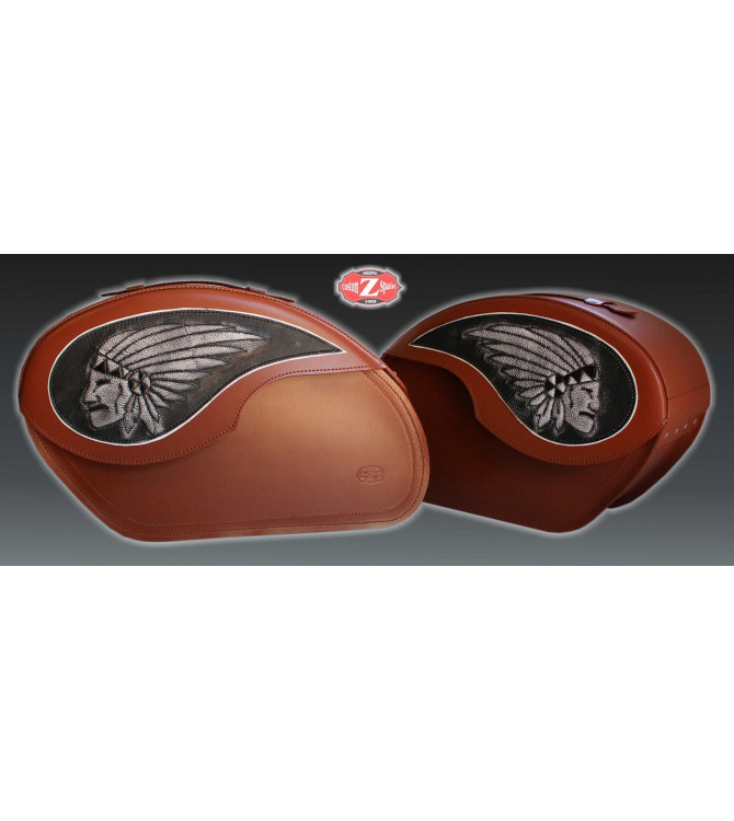 Saddlebags for Indian Scout sixty mod (VENDETTA VS Indian Chief) Specific light brown