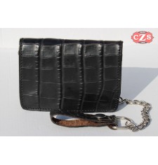 Basic Biker Wallet with Metal Chain (10 x 12 cm) - Black -