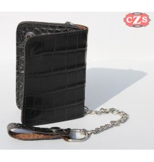 Basis Biker Wallet mit Metallkette (10 x 12 cm) - Schwarz -