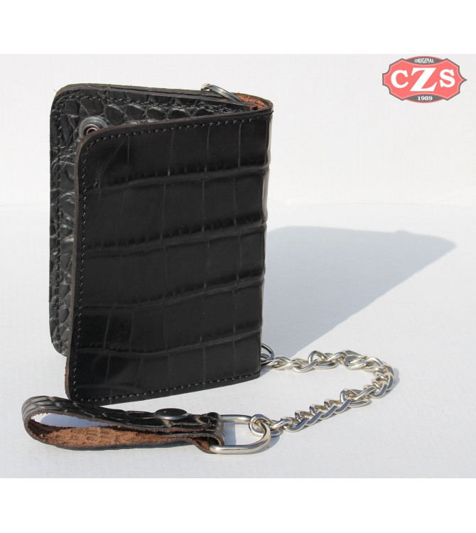 Basic Biker Wallet with Metal Chain (10 x 12 cm) - Black -