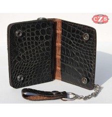 Basic Biker Wallet with Metal Chain (10 x 12 cm) - Black -