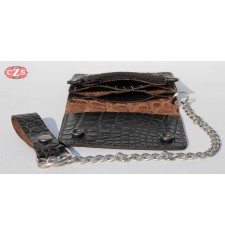 Basis Biker Wallet mit Metallkette (10 x 12 cm) - Schwarz -