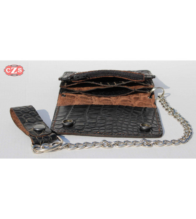 Basic Biker Wallet with Metal Chain (10 x 12 cm) - Black -